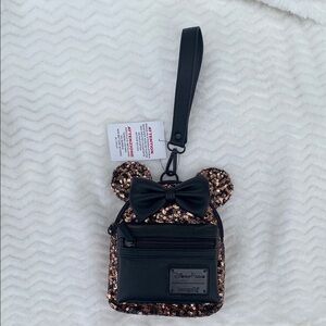 Disney Parks Loungefly  Minnie Mouse Mini backpack Sequin Wristlet